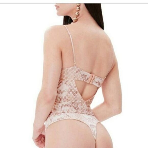 NEW AFRM The River Bodysuit in Pastel Snake Women's Size L‎ NWT - Picture 2 of 8